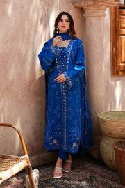 Blue Embroidered Lawn 3 Piece Suit For Women