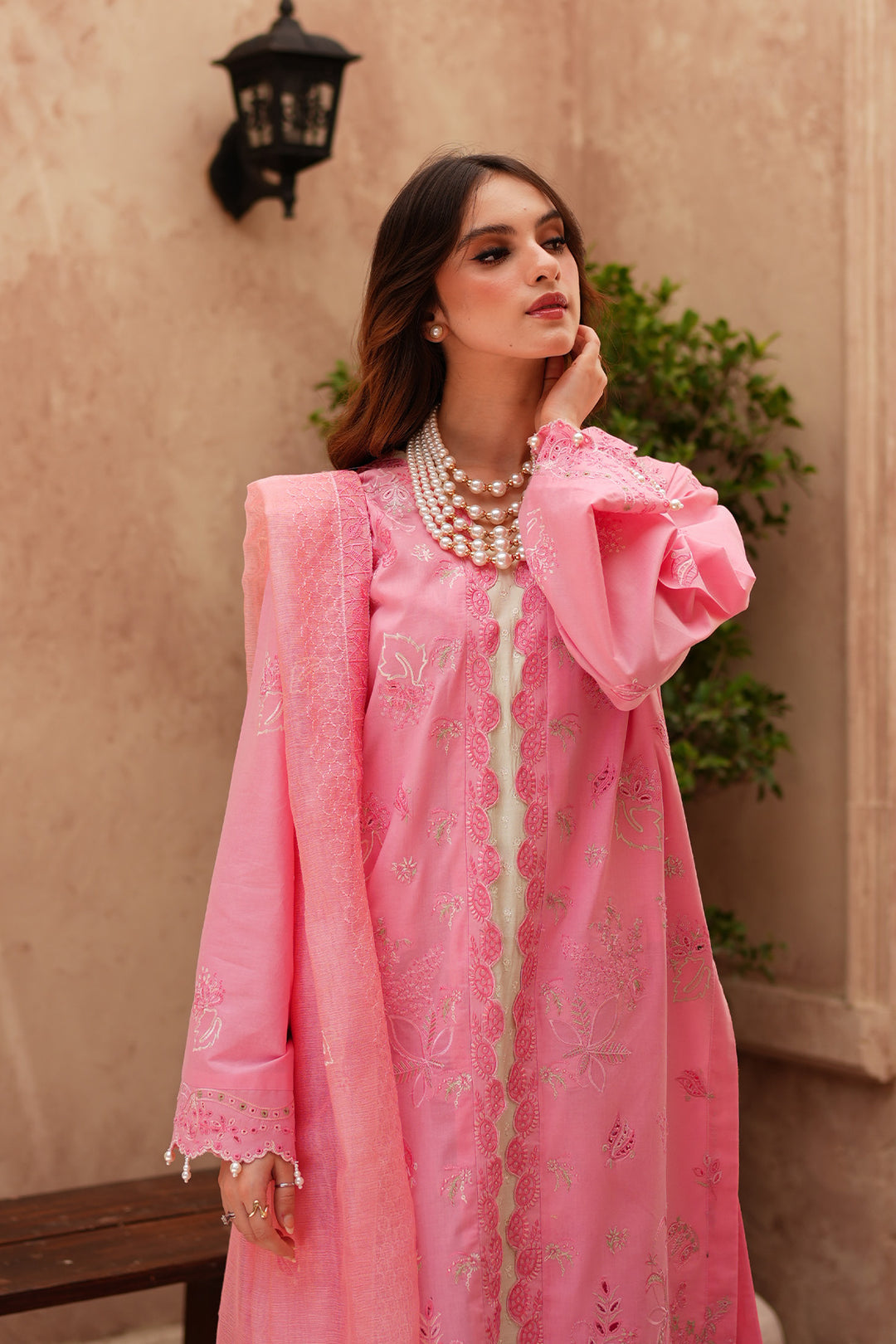 Pink Royal Embroidered Lawn Suit For Women