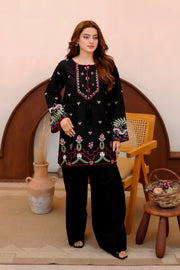 Black Embroidered Lawn 2 Piece Suit For Women