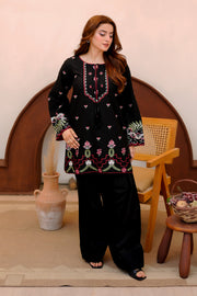 Black Embroidered Lawn 2 Piece Suit For Women