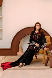 Black Embroidered Lawn 2 Piece Suit For Women