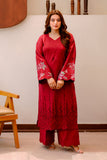 Maroon Embroidered Lawn 2 Piece Suit For Women