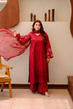 Maroon Embroidered Lawn 2 Piece Suit For Women