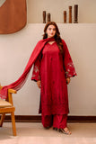 Maroon Embroidered Lawn 2 Piece Suit For Women