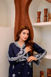 Navy Blue Embroidered Lawn 2 Piece Suit For Women