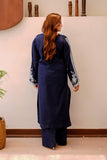 Navy Blue Embroidered Lawn 2 Piece Suit For Women