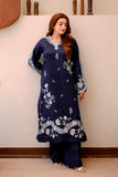 Navy Blue Embroidered Lawn 2 Piece Suit For Women