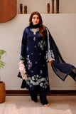 Navy Blue Royal Embroidered Lawn Suit For Women