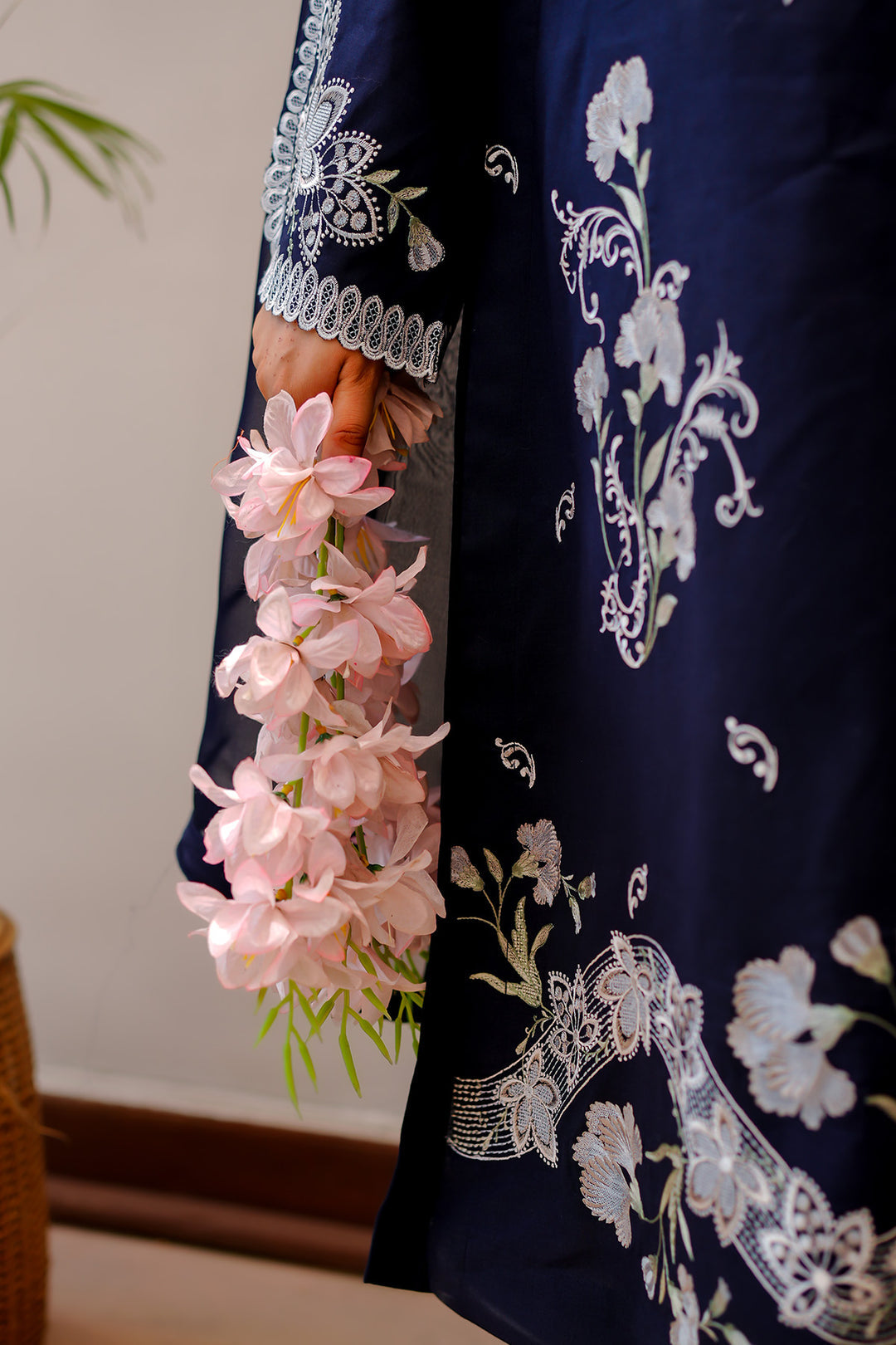 Navy Blue Royal Embroidered Lawn Suit For Women