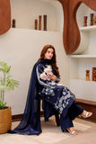 Navy Blue Embroidered Lawn 2 Piece Suit For Women