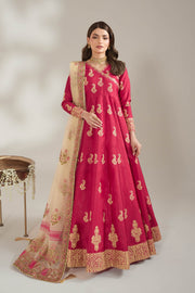 Shocking Pink Royal Block-Printed Maxi For Women