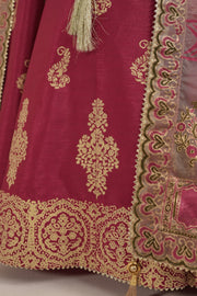 Shocking Pink Royal Block-Printed Maxi For Women