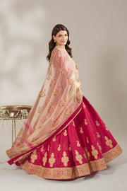 Shocking Pink Royal Block-Printed Maxi For Women