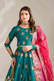 Sea Green Royal Block-Printed Lehnga Choli For Women