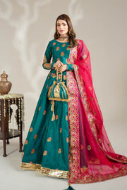 Sea Green Royal Block-Printed Lehnga Choli For Women
