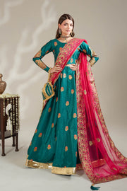 Sea Green Royal Block-Printed Lehnga Choli For Women