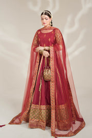 Radish Maroon Royal Block-Printed Lehnga Choli For Women