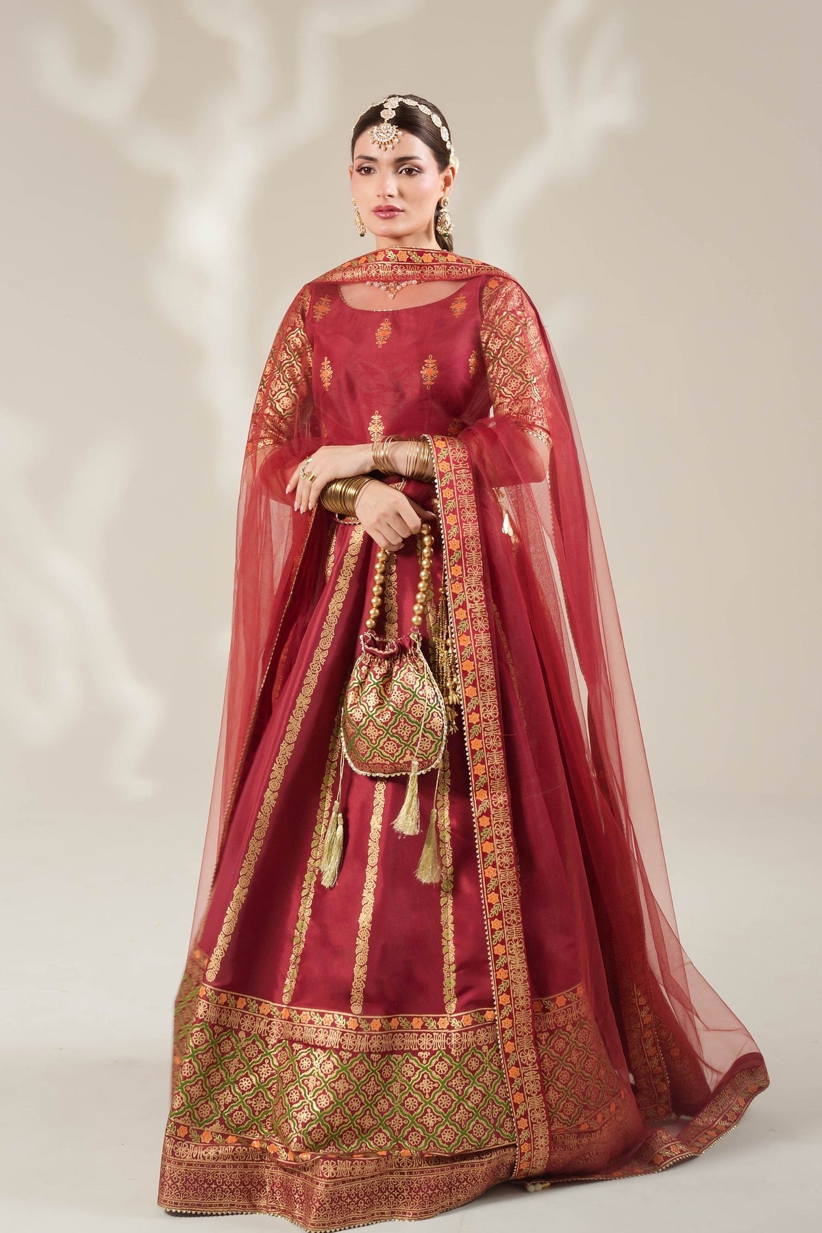 Radish Maroon Royal Block-Printed Lehnga Choli For Women