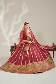 Radish Maroon Royal Block-Printed Lehnga Choli For Women