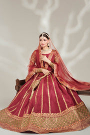Radish Maroon Royal Block-Printed Lehnga Choli For Women