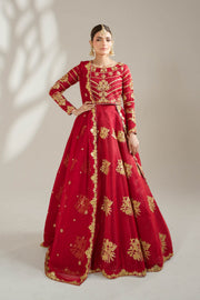 Deep Red Royal Embroidered Organza Lehnga Choli For Women