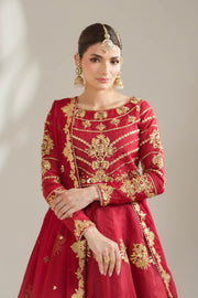 Deep Red Royal Embroidered Organza Lehnga Choli For Women