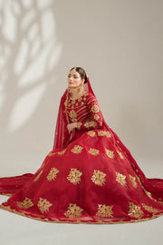 Deep Red Royal Embroidered Organza Lehnga Choli For Women