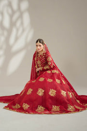 Deep Red Royal Embroidered Organza Lehnga Choli For Women