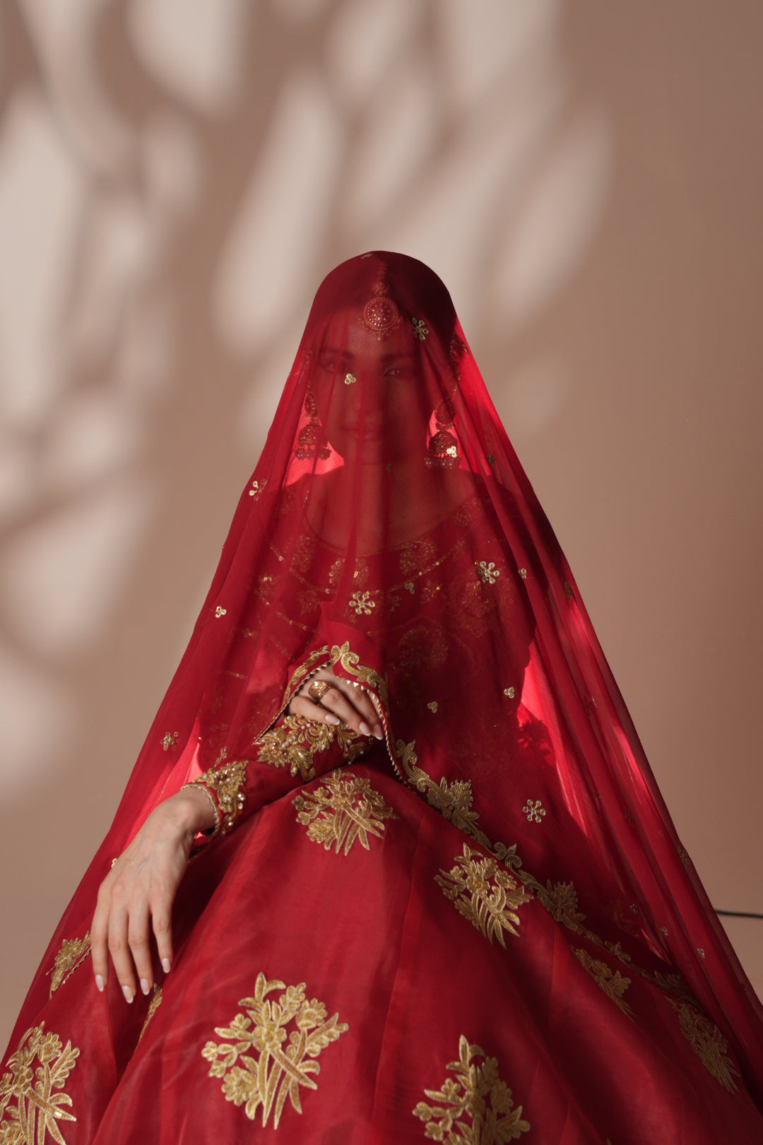 Deep Red Royal Embroidered Organza Lehnga Choli For Women