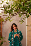 Sea Green Embroidered Lawn 3 Piece Suit For Women