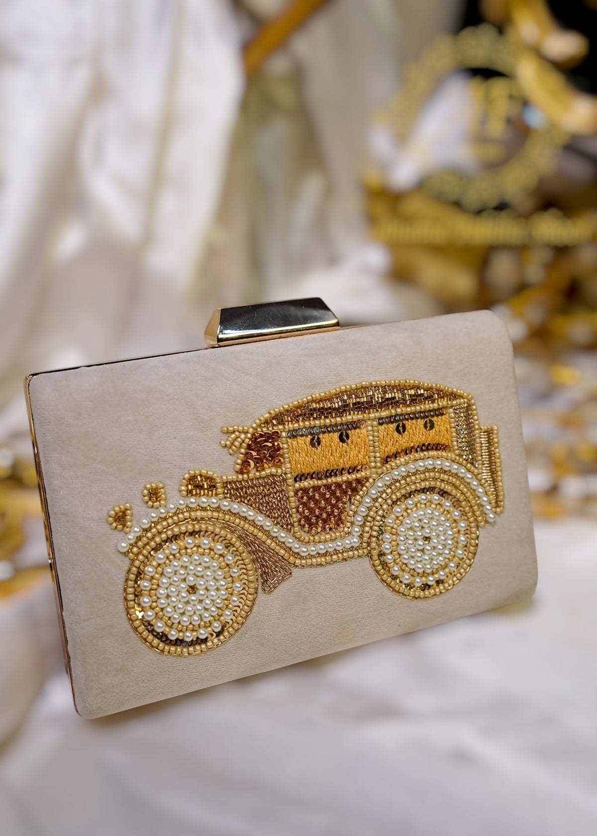 Luxury Hand-Embellished Jeep Clutch For Women