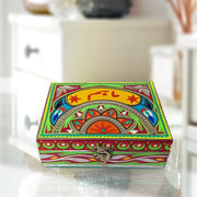 Tribal Green Truck-Art Hand Painted Customized Wooden Jewelry Box