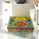 Tribal Green Truck-Art Hand Painted Customized Wooden Jewelry Box