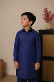 Royal Blue Premium Shalwar Kameez Set For Boys