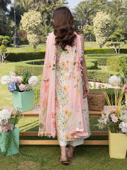 Rosy – Soft Pink Floral 3-Piece Unstitched Lawn Suit For Women