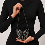 Luxury Crystal Butterfly Clutch – Black & Multi For Women
