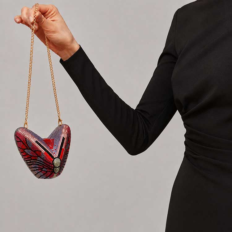 Luxury Crystal Butterfly Clutch – Black & Multi For Women