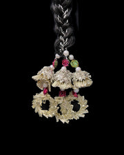 Silver Jugni Gota Paranda – Handmade with Pearls & Pompoms For Women