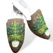 Light Camel Handcrafted Jute Mule Shoes For Women