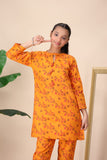 Girls Orange Floral Printed Suit – Bright and Stylish For Girls