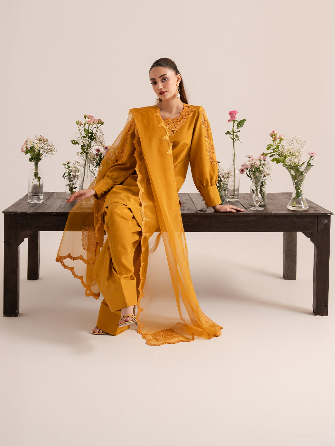 Ochre – Mustard Rawsilk Day Elegance For Women