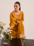 Ochre – Mustard Raw Silk Embroidered Suit For Women