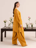 Ochre – Mustard Raw Silk Embroidered Suit For Women