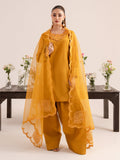 Ochre – Mustard Raw Silk Embroidered Suit For Women