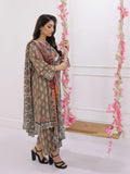 Amber 3-Piece Stitch Swiss Lawn Ensemble with Polyester Silk Dupatta For Women