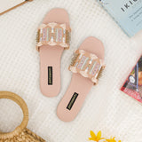 Coral Breeze – Pearl Embellished Slides For Women