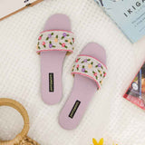 Boho Bloom – Embroidered Summer Slides For Women