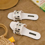 Ibiza Pearl – Elegant Pearl Embellished Slides For Women