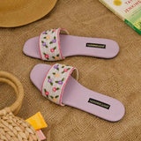 Boho Bloom – Embroidered Summer Slides For Women