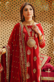 Laal Reddish Maroon Soft Silk Suit with Chiffon Dupatta For Women